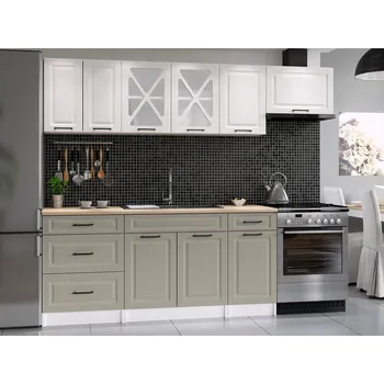 Kuchyňská linka Kuchyňská linka MARGID 240cm - Bílá + kamenný