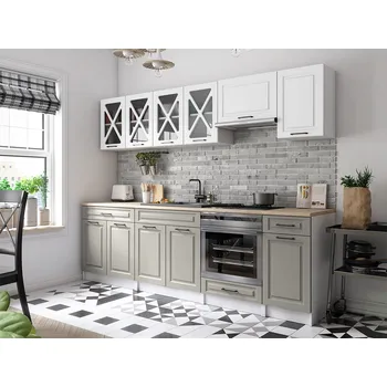 Kuchyňská linka Kuchyňská linka GERTRID 260cm - Bílá + kamenný