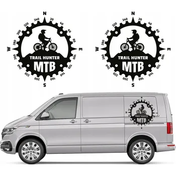 Samolepicí dekorace na vozidlo 2x SAMOLEPKA na auto KOMPAS CYKLISTA 44x44 cm