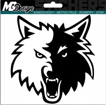 Samolepicí dekorace na vozidlo SAMOLEPKA na auto VLK HLAVA ZVÍŘE 14x15