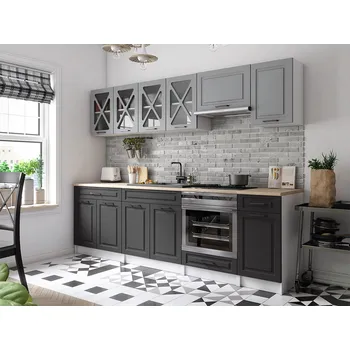 Kuchyňská linka Kuchyňská linka GERTRID 260cm - Popel + grafit