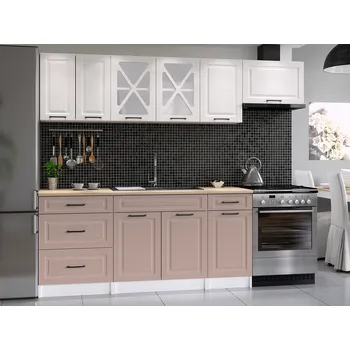 Kuchyňská linka Kuchyňská linka MARGID 240cm - Bílá + kobe