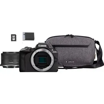 Digitální zrcadlovka Digitální fotoaparát Canon EOS R50 černý + RF-S 18-45 IS STM TRAVEL KIT