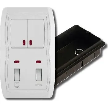 Elektrická zásuvka Koupelnová kombinace STATUS 099 bílá