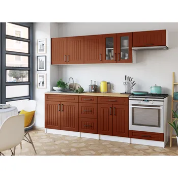 Kuchyňská linka Kuchyňská linka BERIZA CHOCO 240cm - Brick