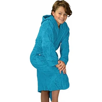 A&R Dětský župan Boyzz & Girlzz s kapucí Barva: modrá lagunová, Velikost: 164/176 AR021