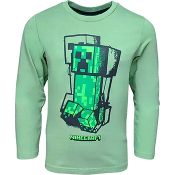 Chlapecké triko s dlouhým rukávem Minecraft zelené velikost: 146/152