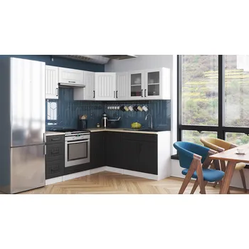 Kuchyňská linka Rohová kuchyňská linka ROTIZA CHOCO - Bílá + grafit