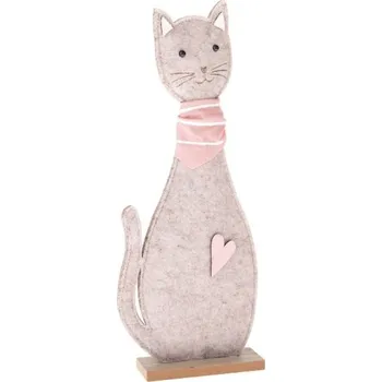 Filcová dekorace, BÉŽOVÁ KOČKA, 13x32,5 cm, 1 kus