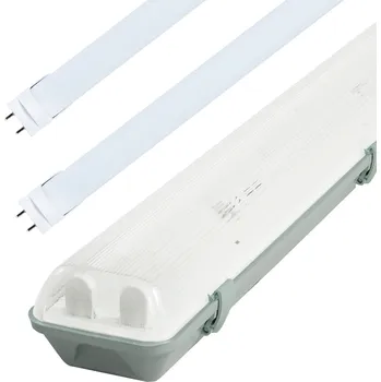 Průmyslové svítidlo Zářivkové těleso 120cm IP65 + 2x LED trubice 18W Premium 160lmW - Denní bílá - LED Solution - 191441_191328 - 191441_191328