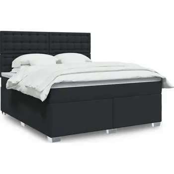 Postel vidaXL Box spring postel s matrací 180x200 cm umělá kůže [3293032] Barva: Černá