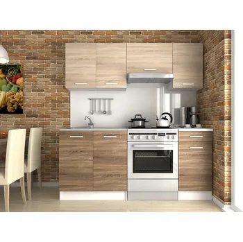 Kuchyňská linka Kuchyňská linka LUIZA 180x120 - Sonoma + tobacco