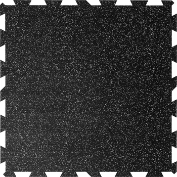 Venkovní dlažba Černo-šedá gumová modulová puzzle dlažba (střed) FLOMA FitFlo SF1050 - 100 x 100 x 2 cm