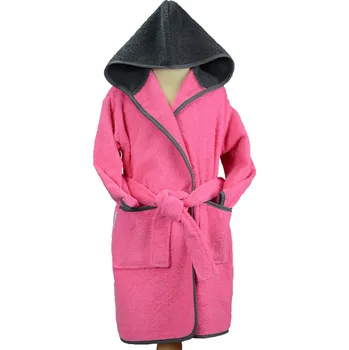 Chlapecké tričko A&R Dětský župan Boyzz & Girlzz s kapucí Barva: růžová fuchsiová - šedá, Velikost: 116/128 AR021