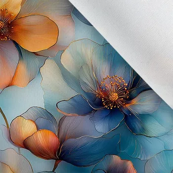 Látka matná na plavky, fitness oblečení průhledné květiny Welly