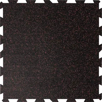 Venkovní dlažba Černo-červená gumová modulová puzzle dlažba (střed) FLOMA FitFlo SF1050 - 100 x 100 x 2 cm