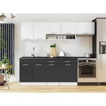 Kuchyňská linka Kuchyňská linka VIVIEN 240cm - Bílá + grafit