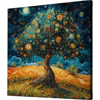 Obraz Obraz na plátně - Strom života Gogh vesmírný FeelHappy.cz Velikost obrazu (šířka x výška): 40 x 40 cm