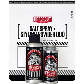 Stylingový přípravek Uppercut Salt Spray & Powder Styling Duo Kit 150 ml + 20 g - Dárková sada pro muže se slaným sprejem a pudrem na styling účesu