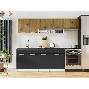 Kuchyňská linka Kuchyňská linka VIVIEN 240cm - Dub artisan + grafit