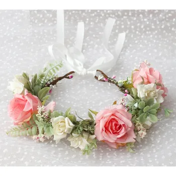 Ozdoba do vlasů B-TOP Květinový věneček do vlasů s květy růže