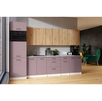 Kuchyňská skříňka Kuchyňská linka PALINI 300cm Kobe + dub artisan