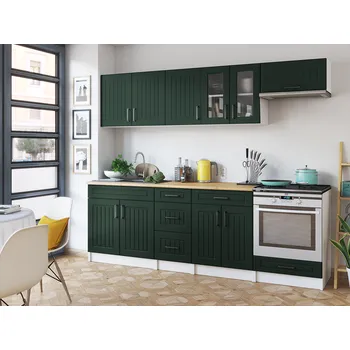 Kuchyňská linka Kuchyňská linka BERIZA CHOCO 240cm - Green