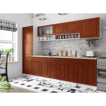 Kuchyňská linka Kuchyňská linka BIRGID 300cm - Brick