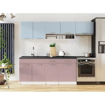 Kuchyňská linka Kuchyňská linka VIVIEN 240cm Denim + kobe