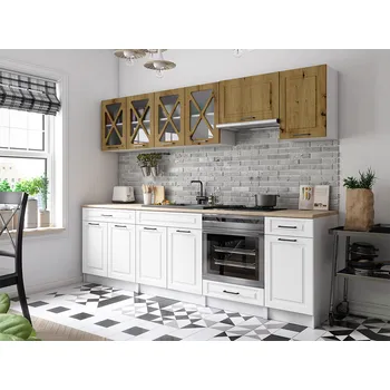 Kuchyňská linka Kuchyňská linka GERTRID 260cm - Dub artisan + bílá