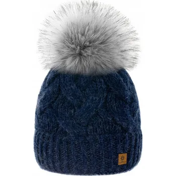 Čepice Fashionweek Dámská čepice vlněn s bambulí WOOL-VLNA Barva: Tmave modry, Velikost: Universal