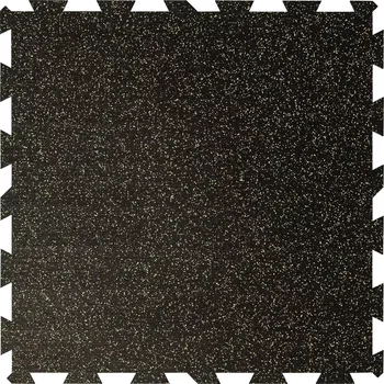 Venkovní dlažba Černo-žlutá gumová modulová puzzle dlažba (střed) FLOMA FitFlo SF1050 - 100 x 100 x 2 cm