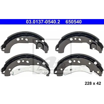 Brzdový buben Čelisti KAMIQ, ATE 650540, pro SCALA, NW1. Typové číslo: 650540,650540,650540, 2Q0698525A, 2Q0698525E