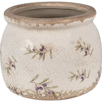 Clayre & Eef - Keramický květináč OLIVE FIELDS 6CE1670M