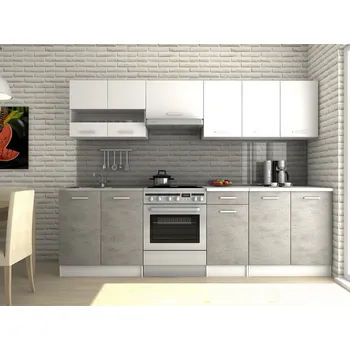 Kuchyňská linka Kuchyňská linka LUIZA III 260x200 - Bílá + beton