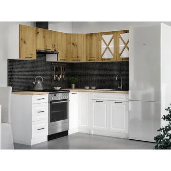 Kuchyňská linka Rohová kuchyňská linka ASTRID 190x170cm - Dub artisan + bílá