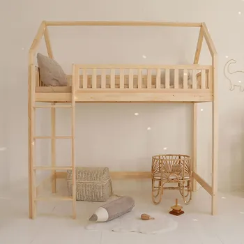 Dětská postýlka Patrová postel Bianco Loft 90 x 160 cm - přírodní borovice