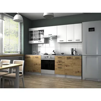 Kuchyňská linka Kuchyňská linka PAMELA 240x180 - Bílá + artisan