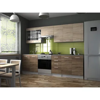 Kuchyňská linka Kuchyňská linka PAMELA 260x200 - Sonoma + tobacco - Rychle dodání