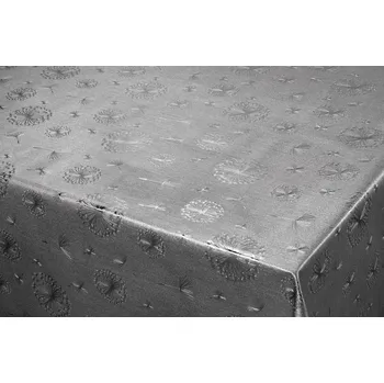 ubrus Patifix | Metalický PVC ubrus | 140 cm x 20 m | Stříbrné pampelišky + Omyvatelný vinylový metalický ubrus Patifix, v rozměru 140 cm x 20 m, motiv Stříbrné pampelišky