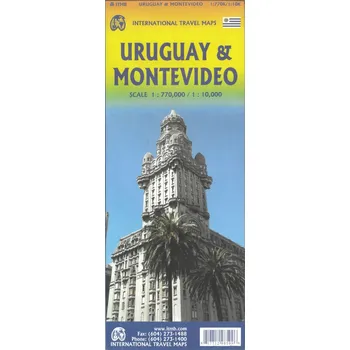 ITMB Publishing mapa Uruguay, Montevideo 1:800 t. ITM