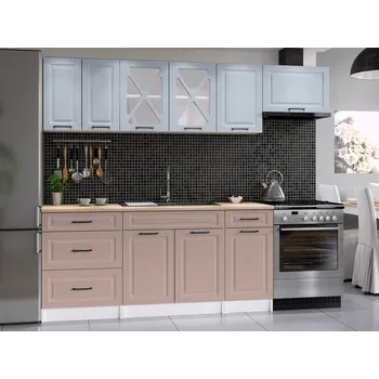 Kuchyňská linka Kuchyňská linka MARGID 240cm - Denim + kobe