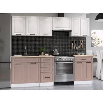 Kuchyňská linka Kuchyňská linka INGRID 240cm - Bílá + kobe