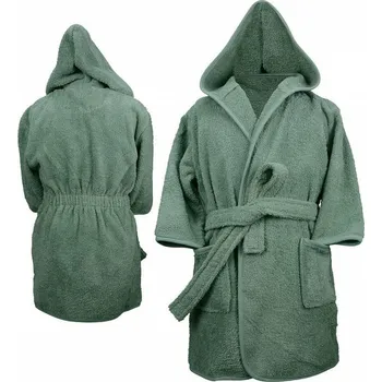 Kojenecká souprava A&R Bavlněný župan pro miminka Babiezz s kapucí Barva: zelená listová, Velikost: 68/74 AR022