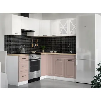 Kuchyňská linka Rohová kuchyňská linka ASTRID 190x170cm - Bílá + kobe