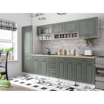Kuchyňská linka Kuchyňská linka BIRGID 300cm - Olive