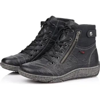 Dámské polobotky Dámská kožená kotníková obuv D3874-01 RIEKER černá Barva: black, Velikost: 37