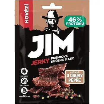 Sušená potravina Jim Jerky hovězí s příchutí 3 druhy pepře 3 x 23 g