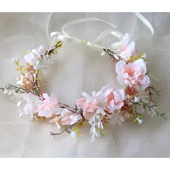 Ozdoba do vlasů B-TOP Věneček do vlasů se světle růžovými květy