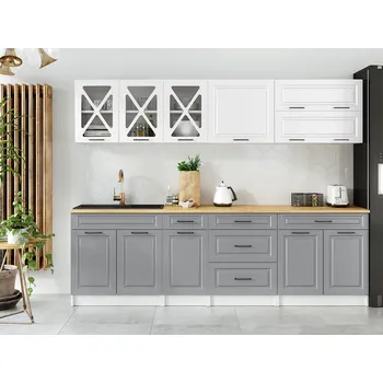 Kuchyňská linka Kuchyňská linka TURID 260cm - Bílá + popel